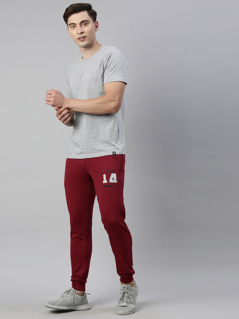 Grey & Maroon Solid Lounge Set